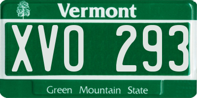 VT license plate XVO293