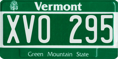 VT license plate XVO295