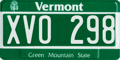 VT license plate XVO298