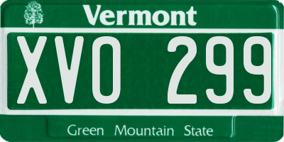 VT license plate XVO299