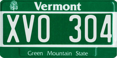 VT license plate XVO304