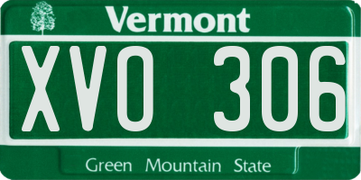 VT license plate XVO306