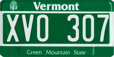 VT license plate XVO307