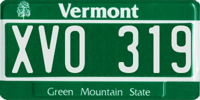VT license plate XVO319