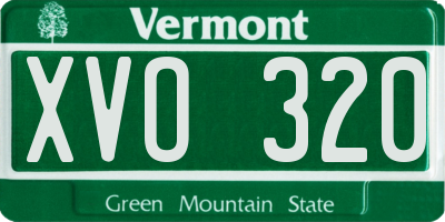 VT license plate XVO320