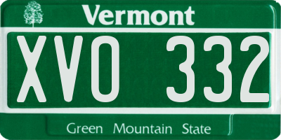 VT license plate XVO332