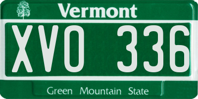 VT license plate XVO336