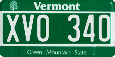 VT license plate XVO340