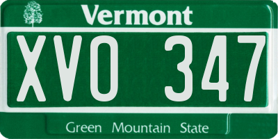 VT license plate XVO347