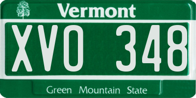 VT license plate XVO348