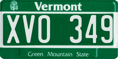 VT license plate XVO349
