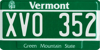 VT license plate XVO352