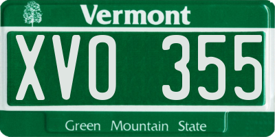 VT license plate XVO355