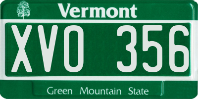 VT license plate XVO356