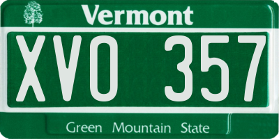 VT license plate XVO357