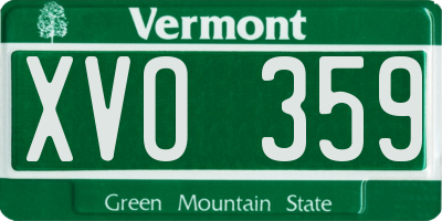 VT license plate XVO359