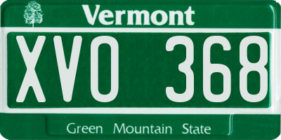 VT license plate XVO368