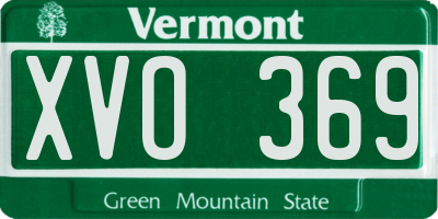 VT license plate XVO369