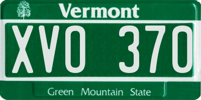 VT license plate XVO370