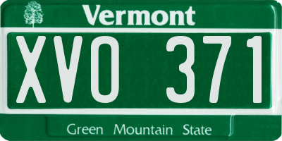 VT license plate XVO371