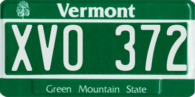 VT license plate XVO372