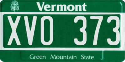 VT license plate XVO373