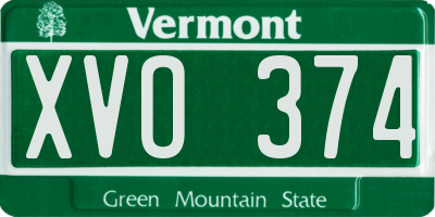 VT license plate XVO374