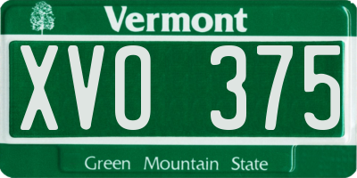 VT license plate XVO375