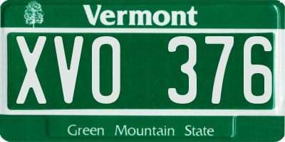 VT license plate XVO376