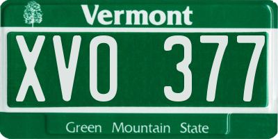 VT license plate XVO377