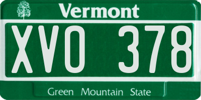 VT license plate XVO378