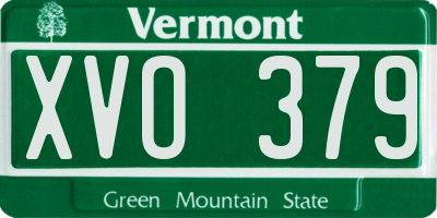 VT license plate XVO379