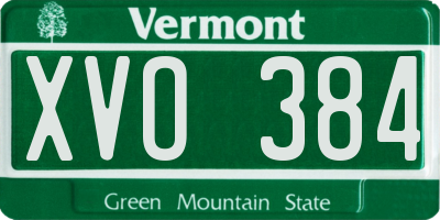 VT license plate XVO384