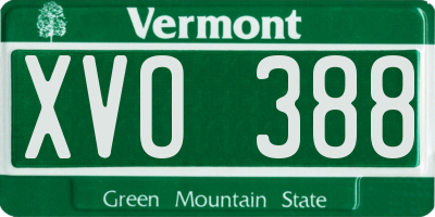 VT license plate XVO388