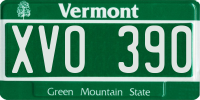 VT license plate XVO390