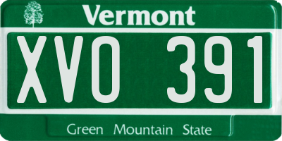 VT license plate XVO391
