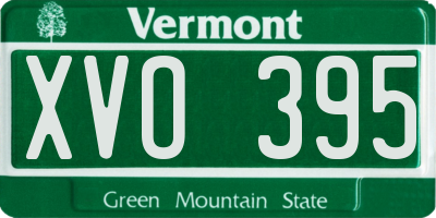VT license plate XVO395