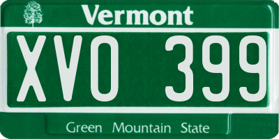 VT license plate XVO399