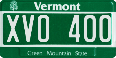 VT license plate XVO400