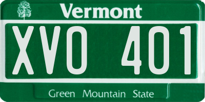 VT license plate XVO401