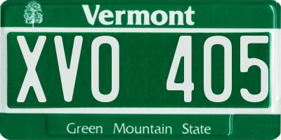 VT license plate XVO405