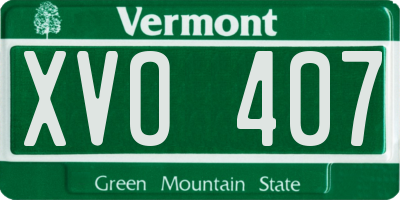 VT license plate XVO407