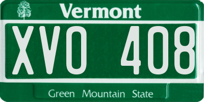 VT license plate XVO408