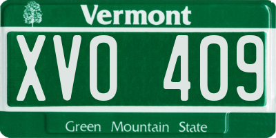 VT license plate XVO409