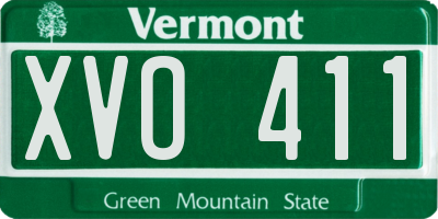 VT license plate XVO411