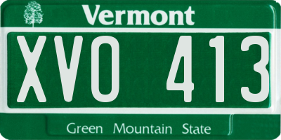 VT license plate XVO413