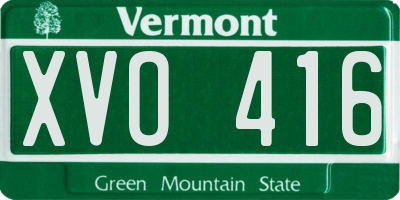 VT license plate XVO416