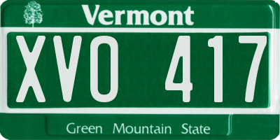 VT license plate XVO417