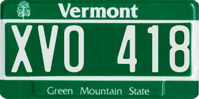 VT license plate XVO418