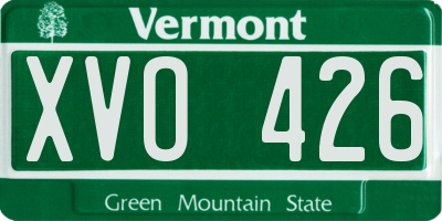 VT license plate XVO426